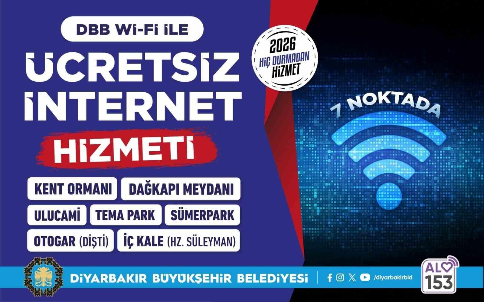 DBB 7 noktada ücretsiz internet hizmeti veriyor
