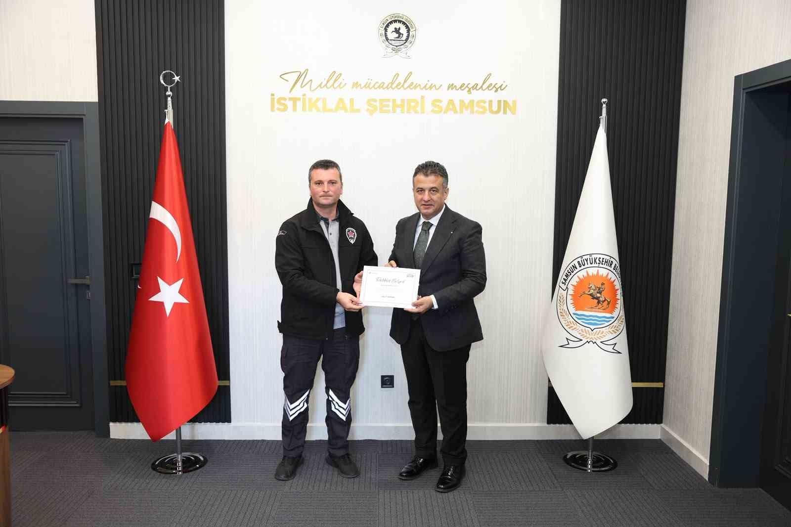 Başkan Doğan’dan hayat kurtaran personele ödül