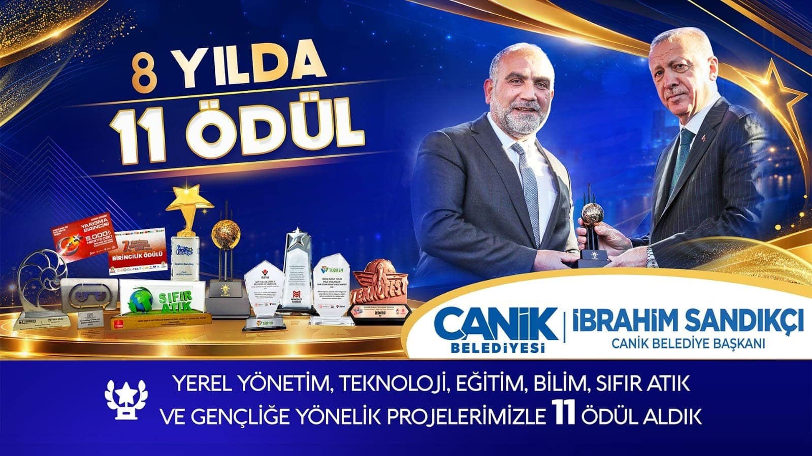 Canik Belediyesi 8 yılda 11 ödül kazandı