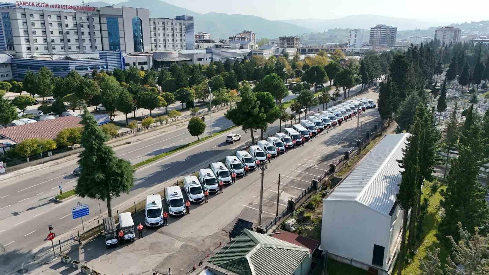 Samsun’da acılı günlerde kesintisiz destek: 29 araçla 7/24 hizmet