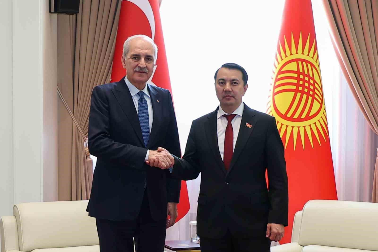 TBMM Başkanı Kurtulmuş, Kırgızistan Jogorku Keneş Başkanı Mamataliev ile görüştü