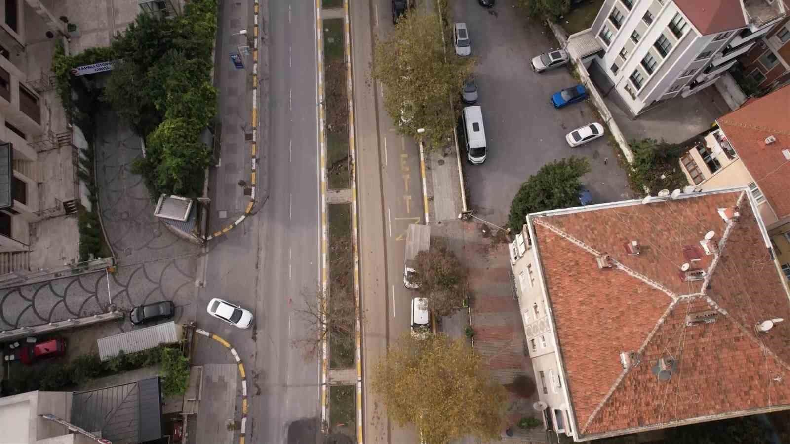 Eyüpsultan’da ağaçların kesildiği iddia edilen tramvay güzergahı havadan görüntülendi