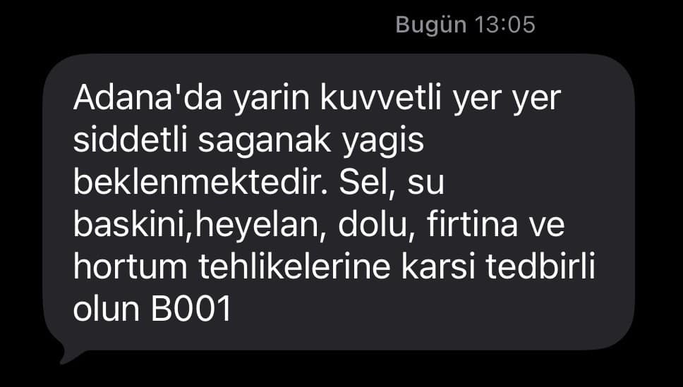 AFAD’dan Adana için uyarı