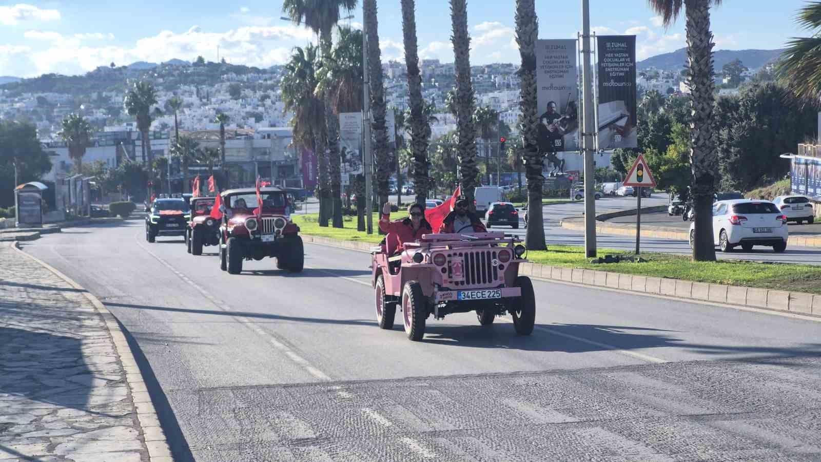 Bodrum’da arazi araçlarıyla bayram kutlaması