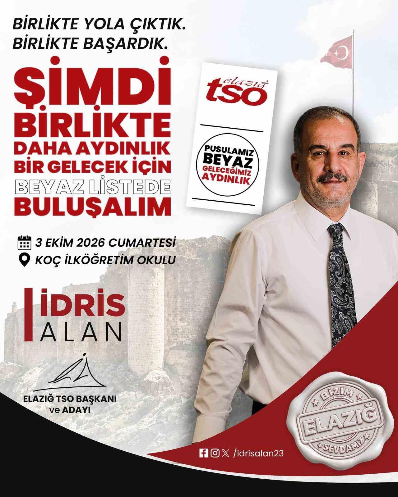 Başkan İdris Alan: "Şehrimizin geleceği için tüm üyelerimizi sandığa davet ediyorum"