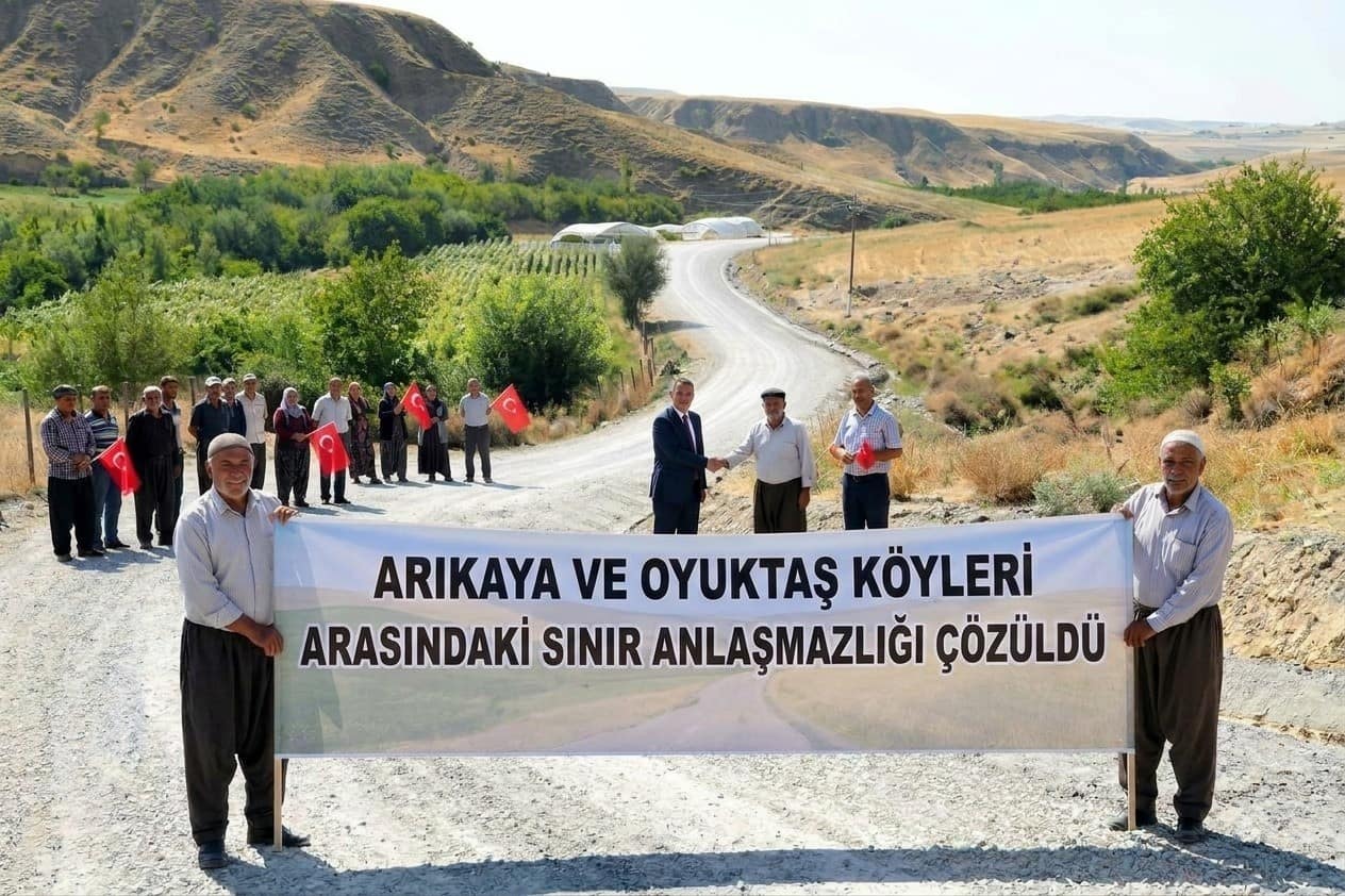 Arıkaya ve Oyuktaş köyleri arasındaki yıllardır süren sınır anlaşmazlığı çözüldü