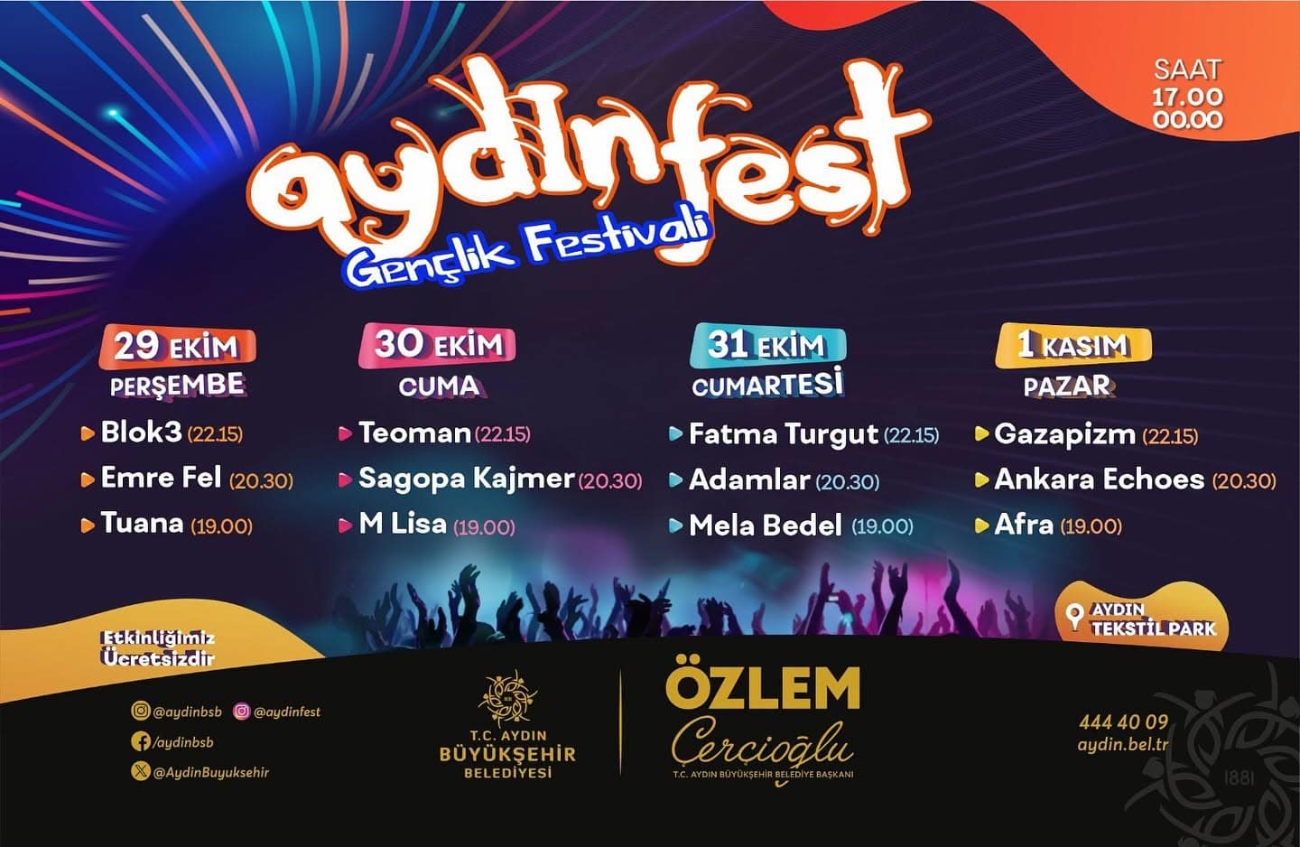 Aydınfest 29 Ekim Perşembe günü başlıyor