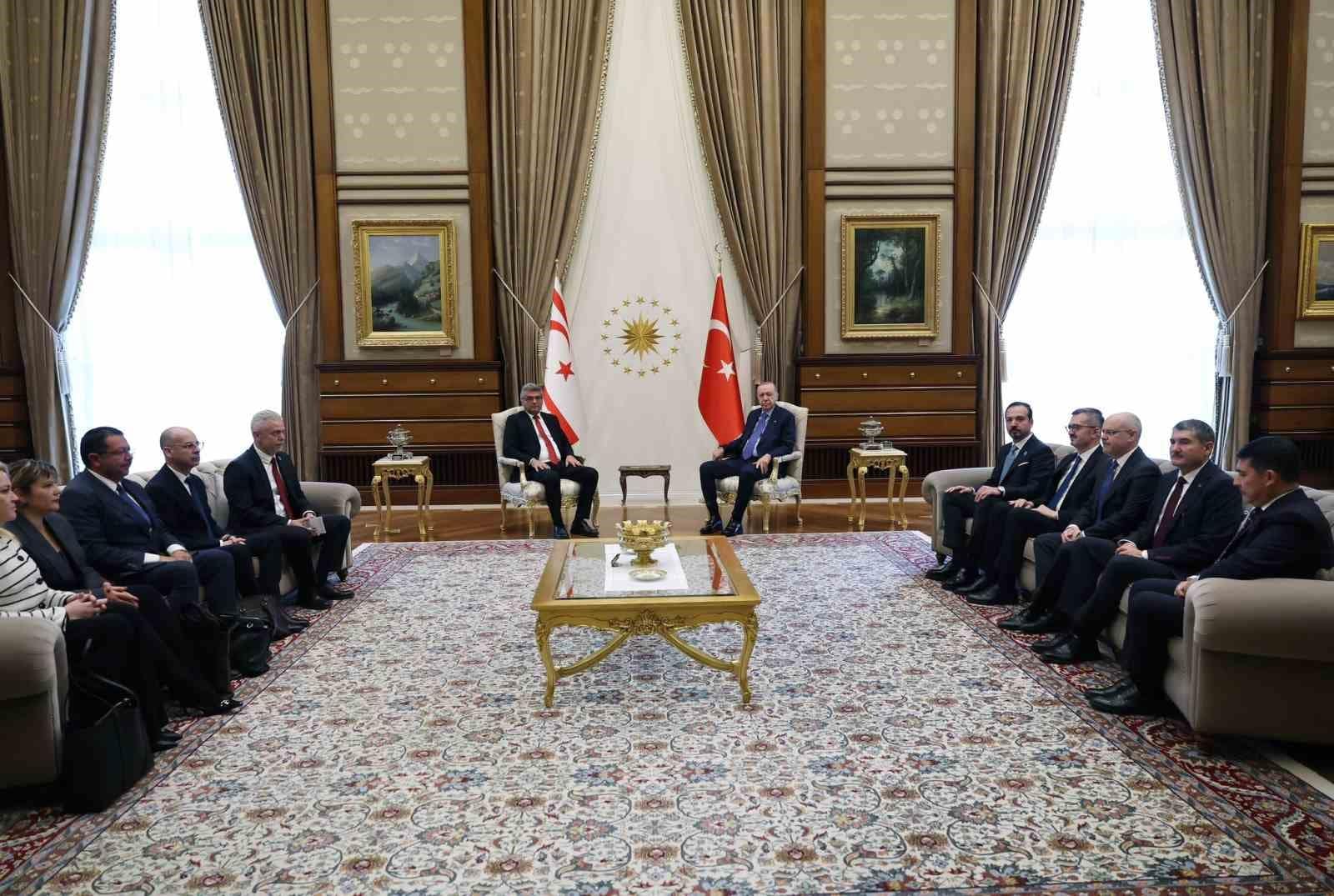 Cumhurbaşkanı Erdoğan, KKTC Cumhurbaşkanı Erhürman ile görüştü